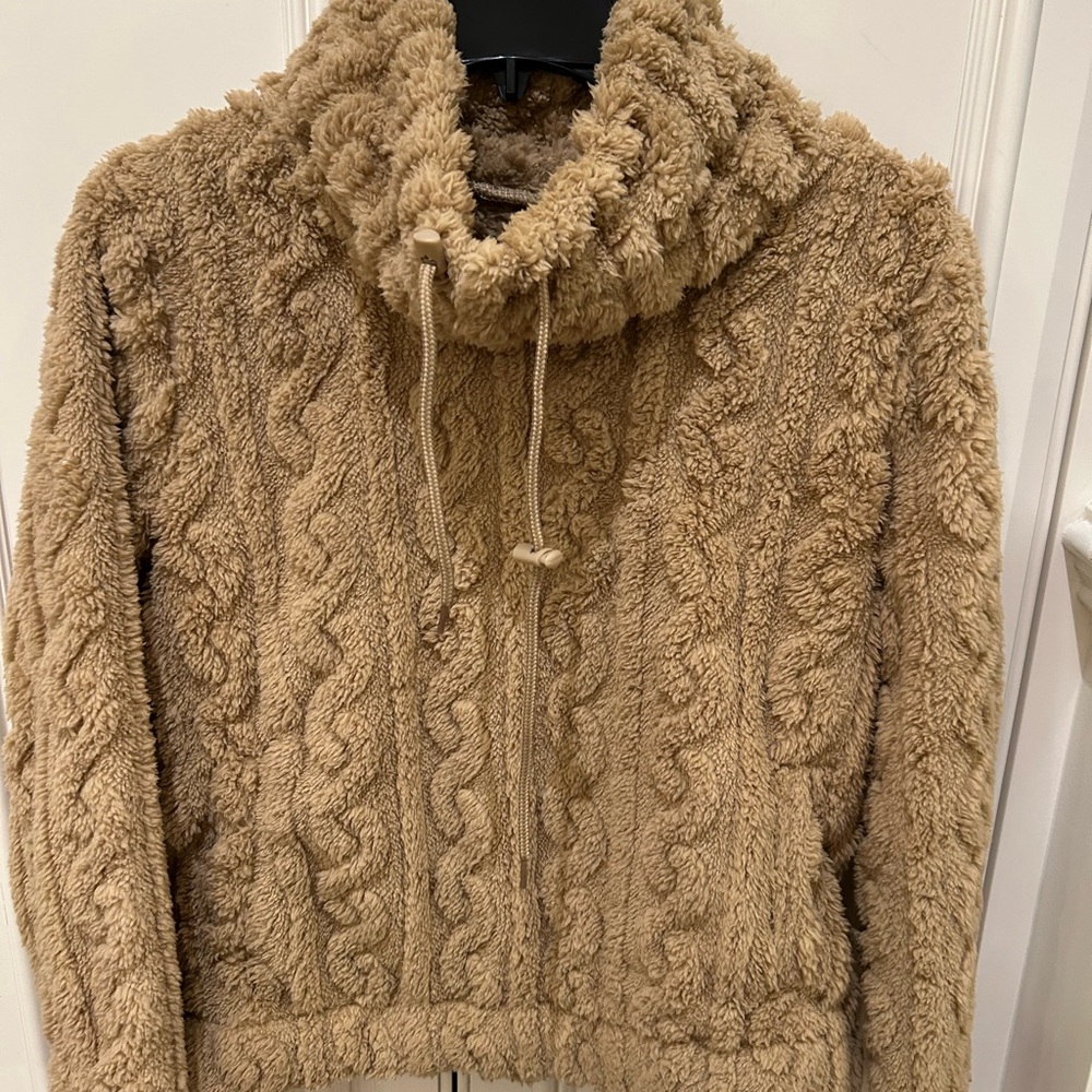 Cozy Tan Cowl Neck Sweater
